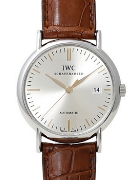 IWC Portofino Silver Dial Brown Leather Large IWC Portofino Silver Dial Brown Leather Large