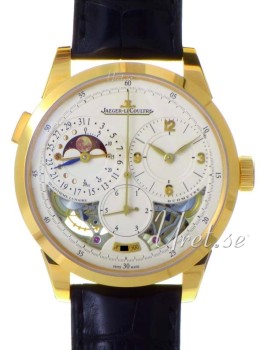 Jaeger LeCoultre Duometre A Chronographe Silver Dial Croco Strap
