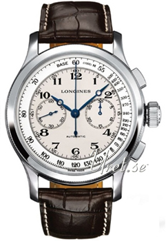 Longines Lindbergh Atlantic Voyage White Dial Croco Strap Brown