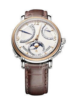 Maurice Lacroix Masterpiece Lune Retrograde Sølv/Lær Ø43 mm Maurice Lacroix Masterpiece Lune Retrograde Sølv/Lær Ø43 mm