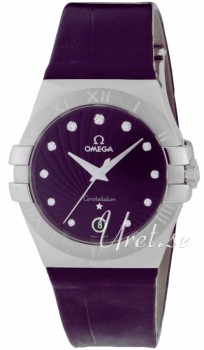 Omega Constellation 35 mm Purple Dial Croco Strap
