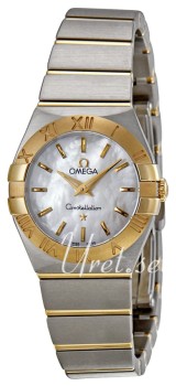 Omega Constellation Brushed 24 mm Yellow Gold Steel MOP Dial