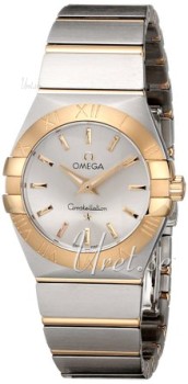 Omega Constellation Brushed 27 mm Yellow Gold Steel Silver Dial