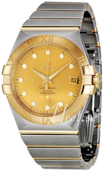 Omega Constellation Yellow Gold Steel Champagne Dial Bracelet