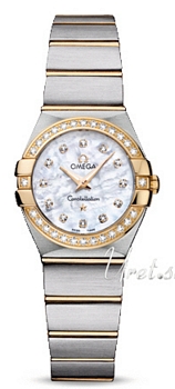 Omega Constellation Brushed 24 mm Yellow Gold Steel MOP Dial