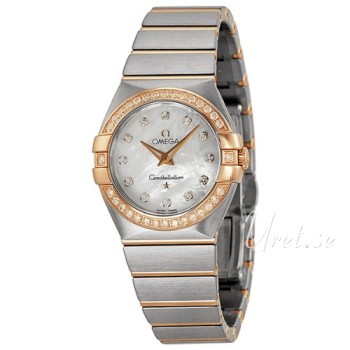 Omega Constellation Brushed 27 mm Rose Gold Steel Brown Dial