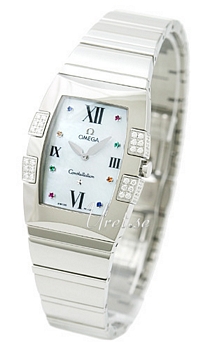 Omega Constellation Quadralla Mop Off Colored Index Steel Ladies