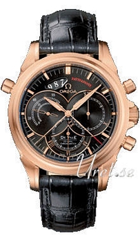 Omega De Ville Rattrapante Rose Gold Black Dial