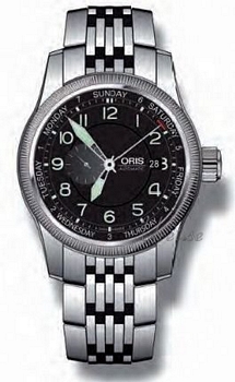 Oris Aviation Big Crown Small Second Steel Black Dial