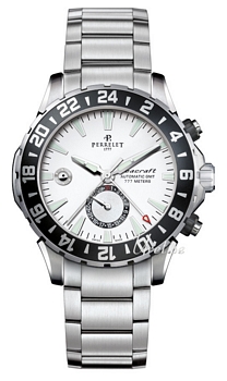 Perrelet Seacraft GMT Hvit/Stål Ø42 mm Perrelet Seacraft GMT Hvit/Stål Ø42 mm