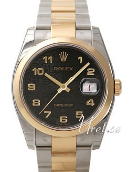 Rolex Datejust Black Dial Yellow Gold / Steel Oyster Bracelet