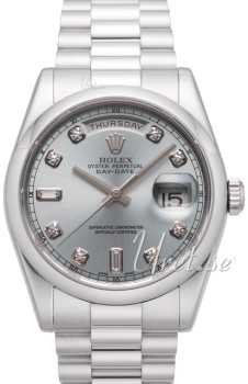 Rolex Day-Date Platinum Silver Diamond Dial President Bracelet Rolex Day-Date Platinum Silver Diamond Dial President Bracelet