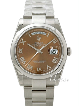 Rolex Day-Date Brown Dial White Gold Oyster Bracelet