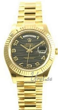 Rolex Day-Date II Black Dial Diamond Yellow Gold