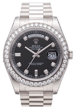 Rolex Day-Date II White Gold Black Dial