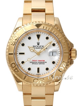 Rolex Yacht-Master White Dial Yellow Gold Oysterlock Bracelet
