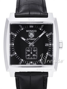 TAG Heuer Monaco Automatic Black Dial Black Leather