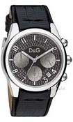 Dolce Sandpiper Silver Dial Leather Strap