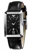 Emporio Armani Ladies Classic Sort/L�r 36x28 mm