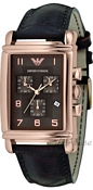 Emporio Armani Classic Brown Dial Leather Strap