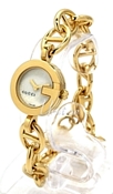 Gucci 107 Charm Silver MOP Floral Gold Tone