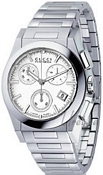 Gucci Pantheon Medium Chronograph Steel White Dial