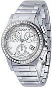 Gucci Pantheon Medium Chronograph Diamond Steel MOP, White Dial