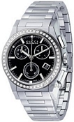 Gucci Pantheon Medium Chronograph Diamond Steel Black Dial