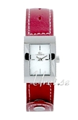 Lacoste Club White Dial Dark Red Leather