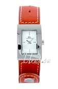 Lacoste Club White Dial Red Leather
