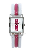 Lacoste Club White Dial White/Pink Leather