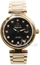 Omega Ladymatic Black Dial Rose Gold Bracelet