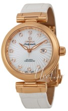 Omega Ladymatic MOP, White Dial Croco Strap