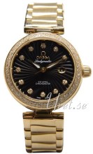 Omega Ladymatic Black Dial Yellow Gold Bracelet