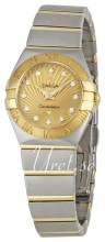 Omega Constellation Brushed 24 mm Yellow Gold Steel Champagne Di
