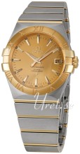 Omega Constellation Yellow Gold Steel Champagne Dial Bracelet