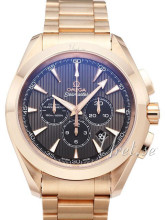 Omega Seamaster Aqua Terra Chronograph Rose Gold Grey Dial Leath
