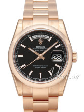 Rolex Day-Date Sort/18 karat gult gull Ø36 mm Rolex Day-Date Sort/18 karat gult gull Ø36 mm