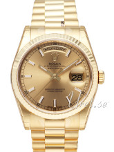 Rolex Day-Date Champagne/18 karat gult gull Ø36 mm Rolex Day-Date Champagne/18 karat gult gull Ø36 mm