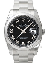 Rolex Datejust Black Dial Oysterlock Bracelet Roman Rolex Datejust Black Dial Oysterlock Bracelet Roman