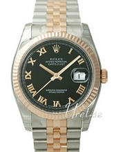Rolex Datejust Black Dial Rose Gold / Steel Jubilee Bracelet Rolex Datejust Black Dial Rose Gold / Steel Jubilee Bracelet