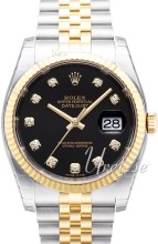 Rolex Datejust Black Dial Yellow Gold / Steel Jubilee Bracelet D Rolex Datejust Black Dial Yellow Gold / Steel Jubilee Bracelet D