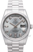 Rolex Day-Date Platinum Silver Diamond Dial President Bracelet Rolex Day-Date Platinum Silver Diamond Dial President Bracelet