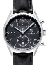 TAG Heuer Carrera Heritage Chronograph Black Dial Leather